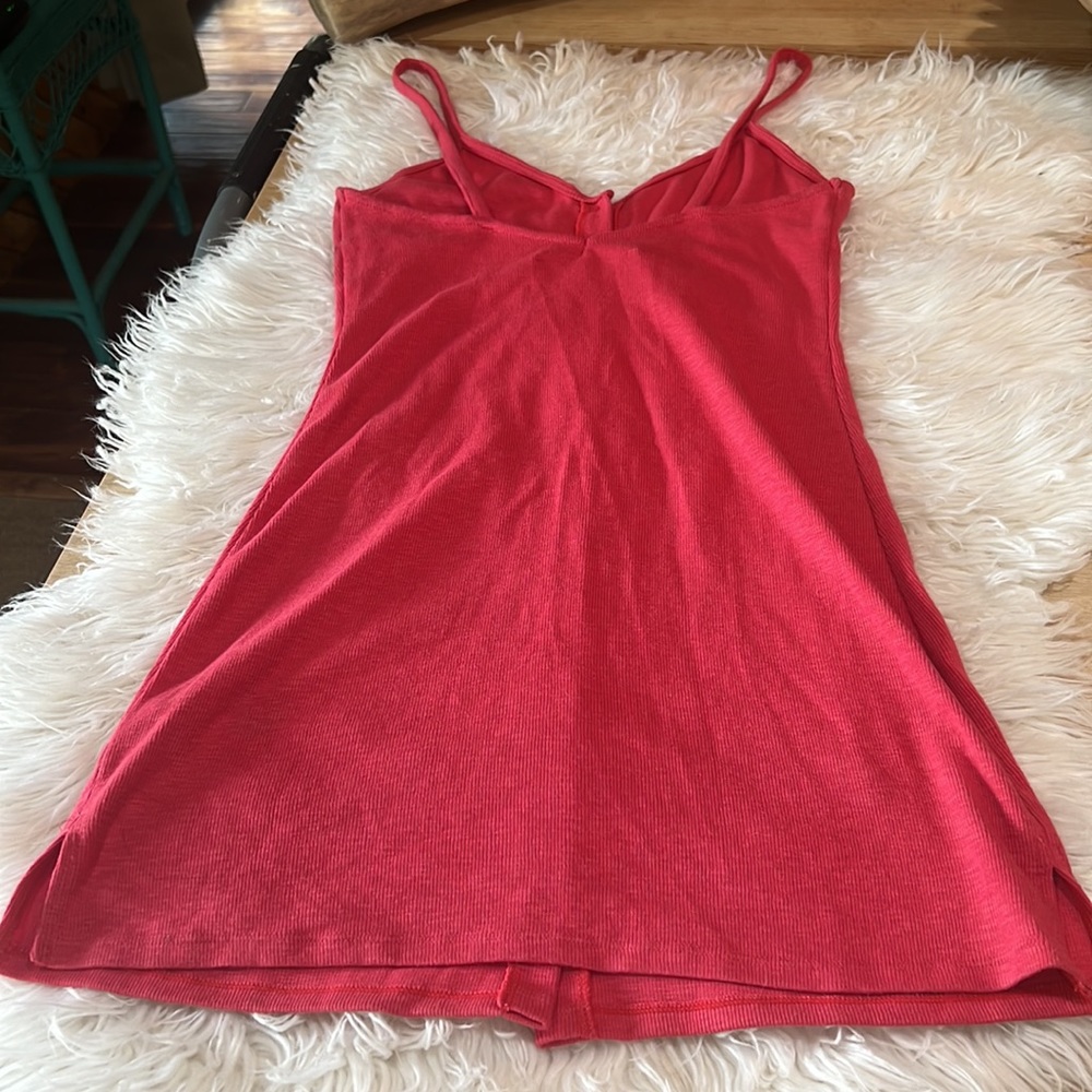 Free People beach ribbed pink button down dress - Picture 8 of 8